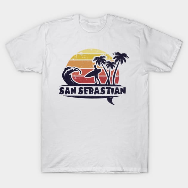 San Sebastian surf beach. Perfect present for mom mother dad father friend him or her T-Shirt by SerenityByAlex